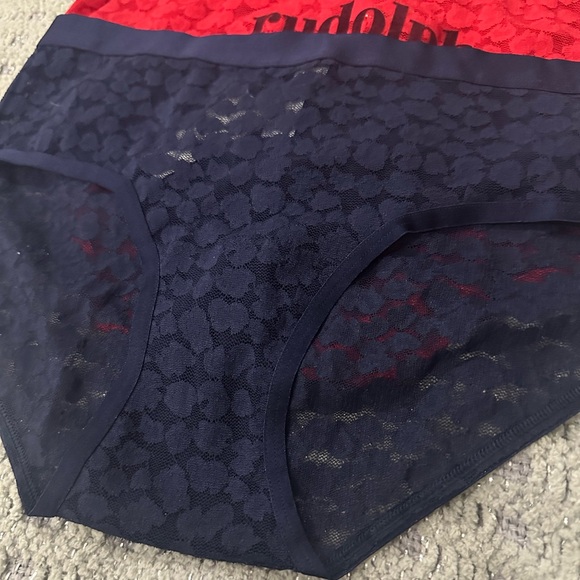 Aerie Lace Panties Lot of 3 Pair 2 Holiday & 1 Solid Size Small - Picture 4 of 5